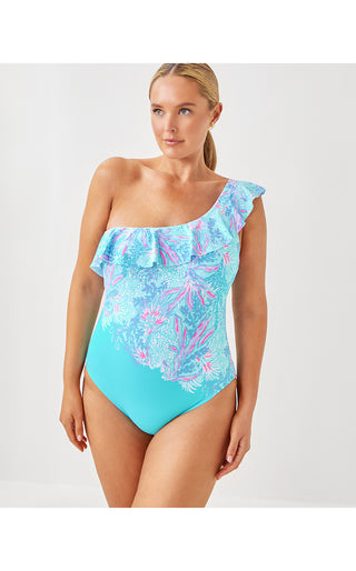 Caelum Ruffle One Piece Swimsuit - Multi Via Del Mar Engineered One Piece