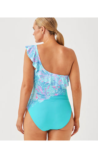 Caelum Ruffle One Piece Swimsuit - Multi Via Del Mar Engineered One Piece