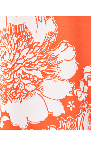 Aniya Shift Dress - Sunset Orange Budding Romance Engineered