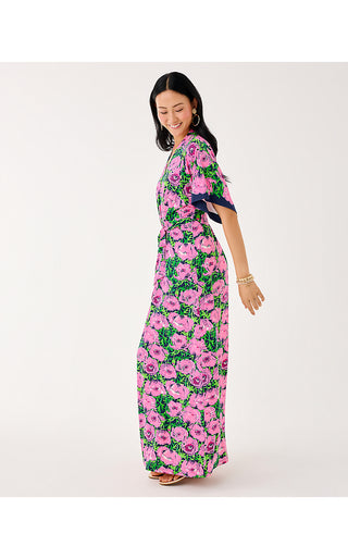 Wisteria Elbow Sleeve V-Neck Dress - Low Tide Navy Florrie Engineered