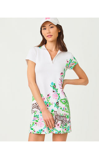 UPF 50+ Luxletic Cayo Costa Dress - Resort White Royal Zoo Engineered