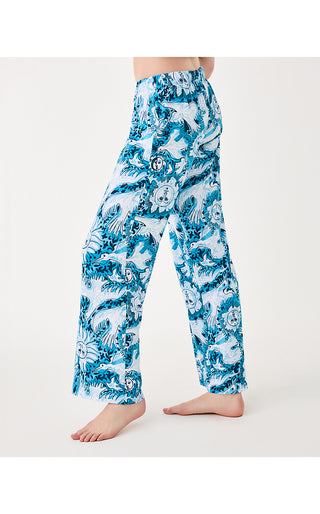 Pajama Knit Pant - Bellevue Blue Lilly Gulls