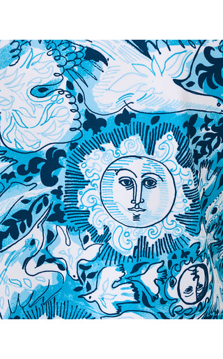 Pajama Knit Pant - Bellevue Blue Lilly Gulls