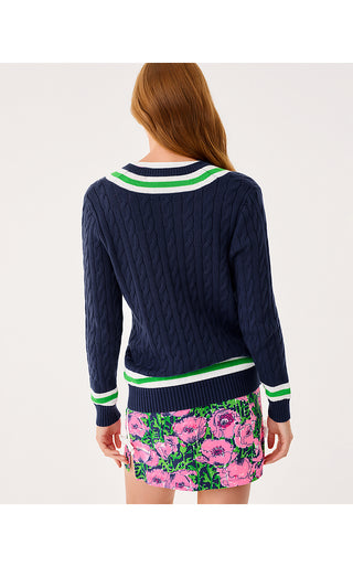 Brockton Sweater - Low Tide Navy X Jolie Green Tipping