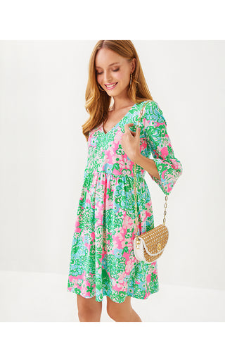 Jannie Dress - Multi Plumes In Bloom