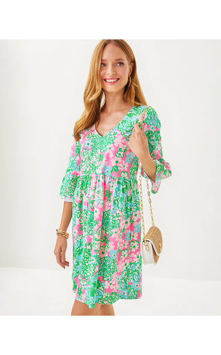 Jannie Dress - Multi Plumes In Bloom