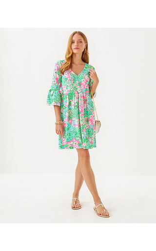 Jannie Dress - Multi Plumes In Bloom