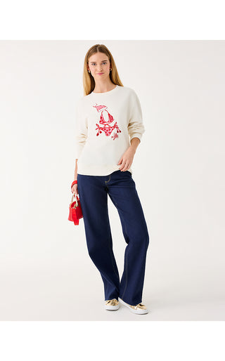 Ballad Long Sleeve Sweatshirt - Coconut Festive Frocks Embellishment