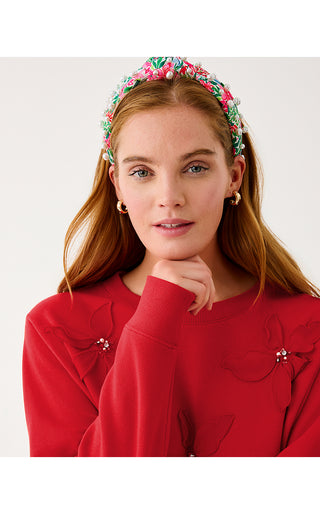 Ballad Long Sleeve Sweatshirt - Cranberry Red Poinsettia Embellishment