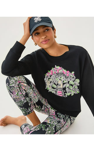 Ballad Long Sleeve Sweatshirt - Noir Palm Beach Toile