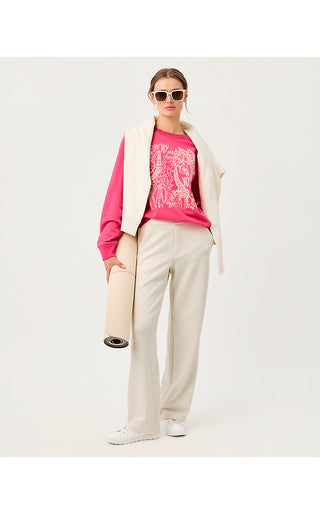 Ballad Long Sleeve Sweatshirt - Pink Aster Safari Embroidery