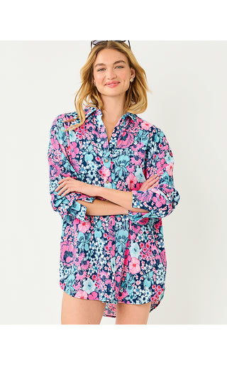 Kwitney Long-Sleeve Coverup - Starlight Navy In All Her Glory