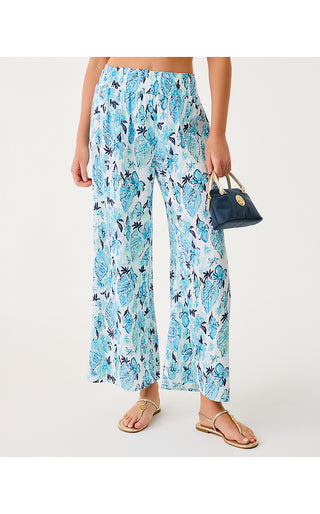 Enzo Pant Cover Up - Resort White Seashell Splendor