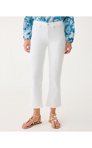 Annet High Rise Crop Flare Jean - Resort White