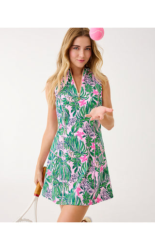 UPF 50+ Luxletic Racquet Active Dress - Conch Shell Pink Roaring With Joy