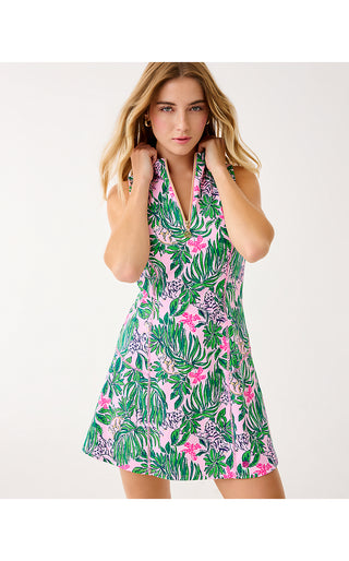 UPF 50+ Luxletic Racquet Active Dress - Conch Shell Pink Roaring With Joy