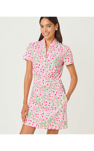 UPF 50+ Luxletic Love Active Dress - Conch Shell Pink Lil Sunny Daisies