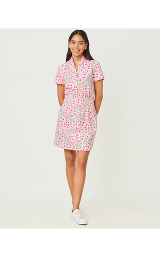 UPF 50+ Luxletic Love Active Dress - Conch Shell Pink Lil Sunny Daisies