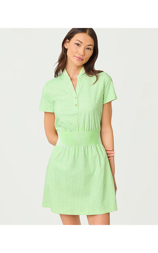 UPF 50+ Luxletic Love Active Dress - Pistachio Macaron Lil Check It Gingham