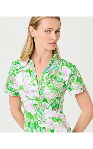 UPF 50+ Dune Short Sleeve Dress - Putting Green Poppyland