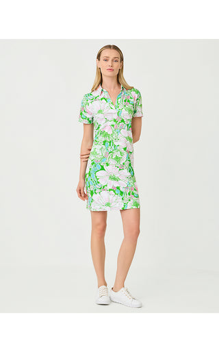 UPF 50+ Dune Short Sleeve Dress - Putting Green Poppyland