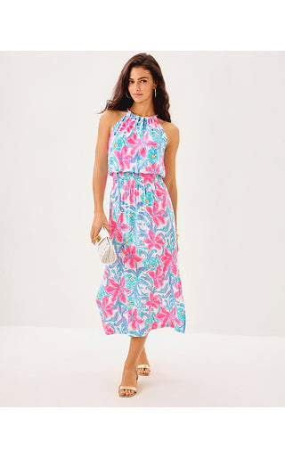 Gracelyn Halter Midi Dress - Multi Beachside Haven
