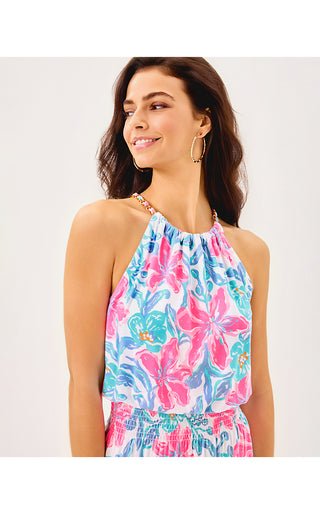 Gracelyn Halter Midi Dress - Multi Beachside Haven
