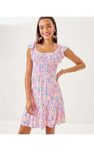 Jilly Smocked Dress - Multi Summer Serenade