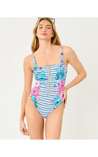 Emil One Piece Swimsuit - Starlight Navy Glorious Stripe Engineered