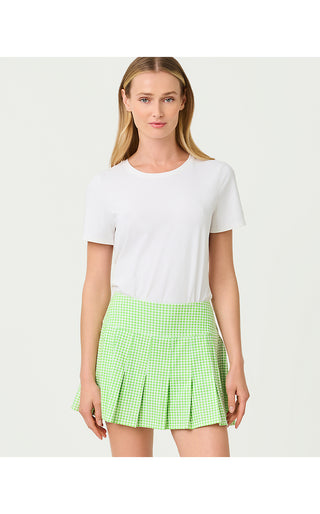 UP 50+ Luxletic Annora Skort - Pistachio Macaron Lil Check It Gingham
