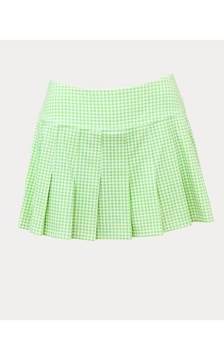 UP 50+ Luxletic Annora Skort - Pistachio Macaron Lil Check It Gingham