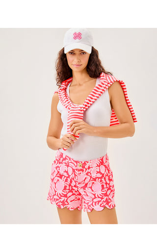 Buttercup Stretch Short - Sunbaked Cane Coral Crab Collab