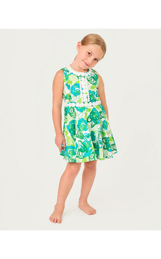 Girls Idala Dress - Resort White Monarch Rose