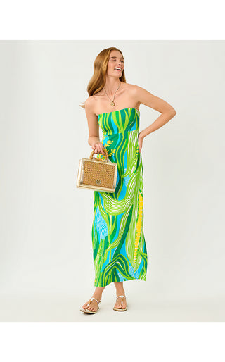 Noa Strapless Maxi Dress - Turquoise Tide Oversized Sweet Corn Engineered