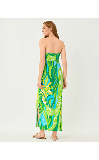 Noa Strapless Maxi Dress - Turquoise Tide Oversized Sweet Corn Engineered