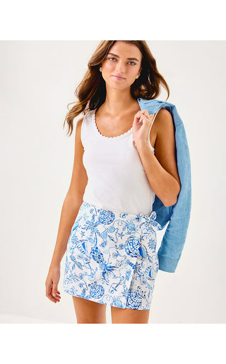 Alysia Mini Skort - Resort White Barefoot Beachcombers