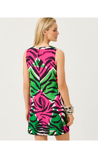 Edita Shift Dress - Onyx Big Irv Engineered