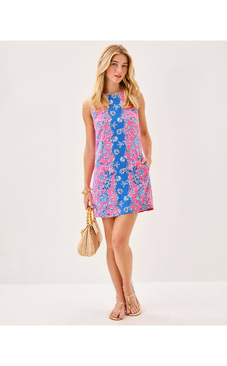 Edita Shift Dress - Rousseau Pink Barefoot Beachcombers Engineered Dress