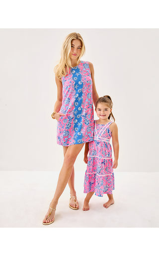 Edita Shift Dress - Rousseau Pink Barefoot Beachcombers Engineered Dress