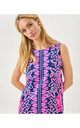 Edita Shift Dress - Starlight Navy Once And Floral Engineered