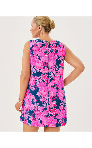 Edita Shift Dress - Starlight Navy Once And Floral Engineered