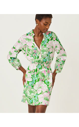 Abralynn Linen Shirtdress - Putting Green Poppyland