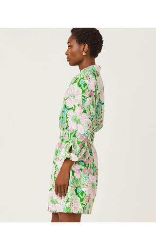 Abralynn Linen Shirtdress - Putting Green Poppyland