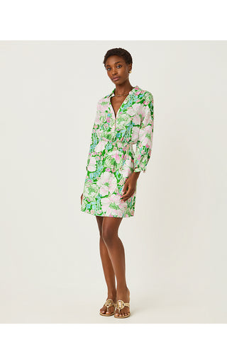 Abralynn Linen Shirtdress - Putting Green Poppyland