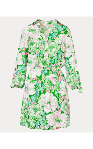 Abralynn Linen Shirtdress - Putting Green Poppyland