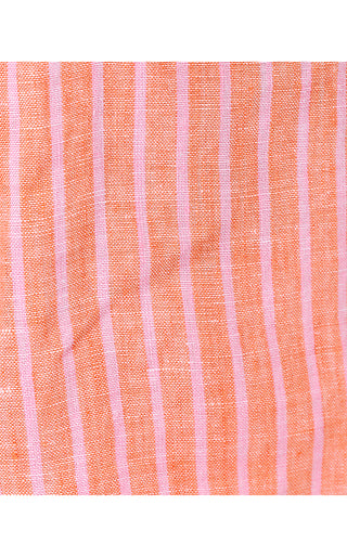 Croix Linen Short - Sunset Orange X Conch Shell Pink Saint Tropez Stripe
