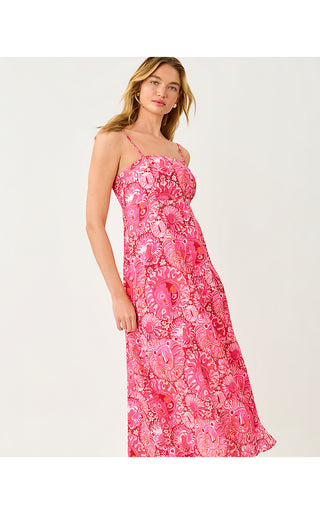Jorgian Linen Midi Dress - Paradise Punch Jims Stuff
