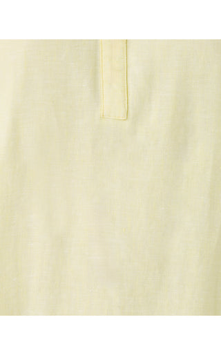 Mialeigh Elbow Sleeve Linen Dress - Limoncello X Resort White