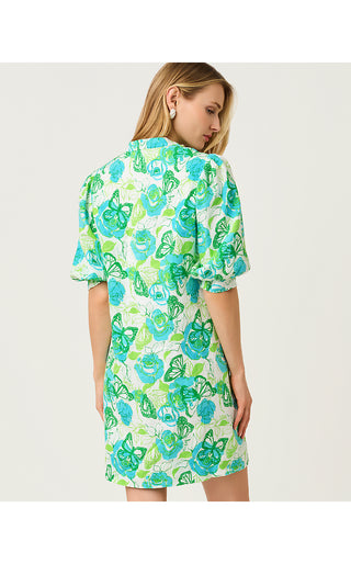 mialeigh linen dress Lilly Pulitzer Women's Dress, Blue, 8 Womens Lilly Pulitzer Mialeigh Linen Dress Mialeigh Elbow Sleeve Linen Dress