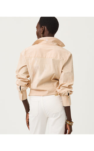 The Tie Lilly Shirt - Iced Latte Mirror Shirting Stripe